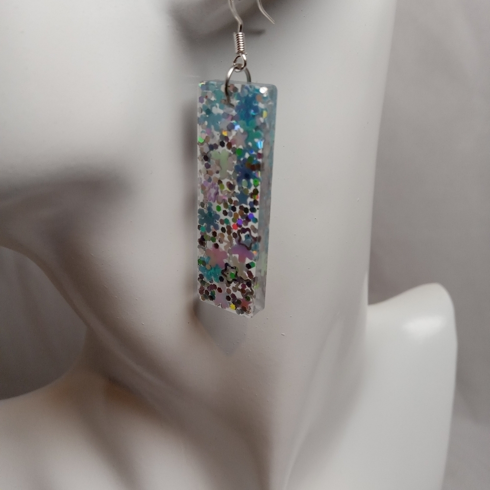 Colorful Star Dangle Earrings - Picture 3 of 5